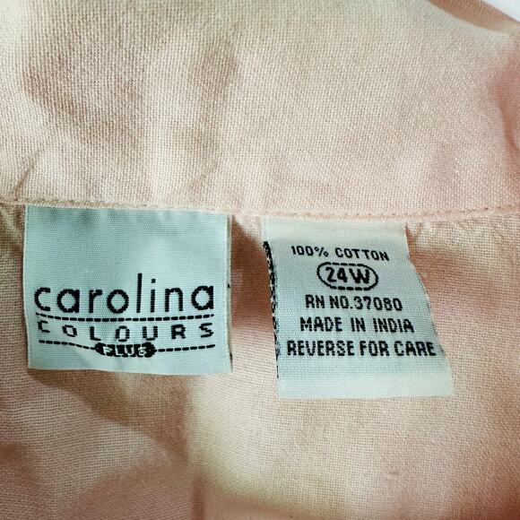Carolina Colours Plus Light Pink Lace Floral Button Up Collared Top Size 24W - Picture 3 of 6